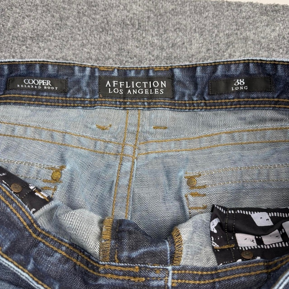 Affliction Cooper Relaxed Bootcut Jeans Size 38 Long Y2K - Picture 4 of 7